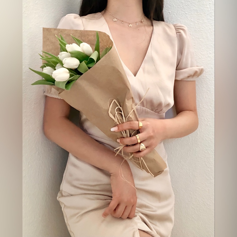 Maxi side slit pretty pink romantic dress